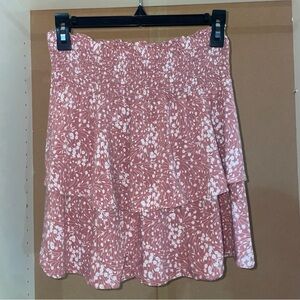 No Boundaries Pink and White Floral Skirt